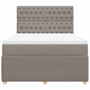 Κρεβάτι Boxspring με Στρώμα Taupe 140x190 εκ. Υφασμάτινο