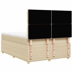 Κρεβάτι Boxspring με Στρώμα Κρεμ 140x190 εκ. Υφασμάτινο - Pakobazaar