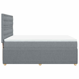 Κρεβάτι Boxspring με Στρώμα Ανοιχτό Γκρι 140x190 εκ. Υφασμάτινο - Pakobazaar