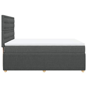 Κρεβάτι Boxspring με Στρώμα Σκούρο Γκρι 140x190 εκ. Υφασμάτινο - Pakobazaar