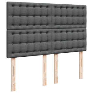 Κρεβάτι Boxspring με Στρώμα Σκούρο Γκρι 140x190 εκ. Υφασμάτινο - Pakobazaar