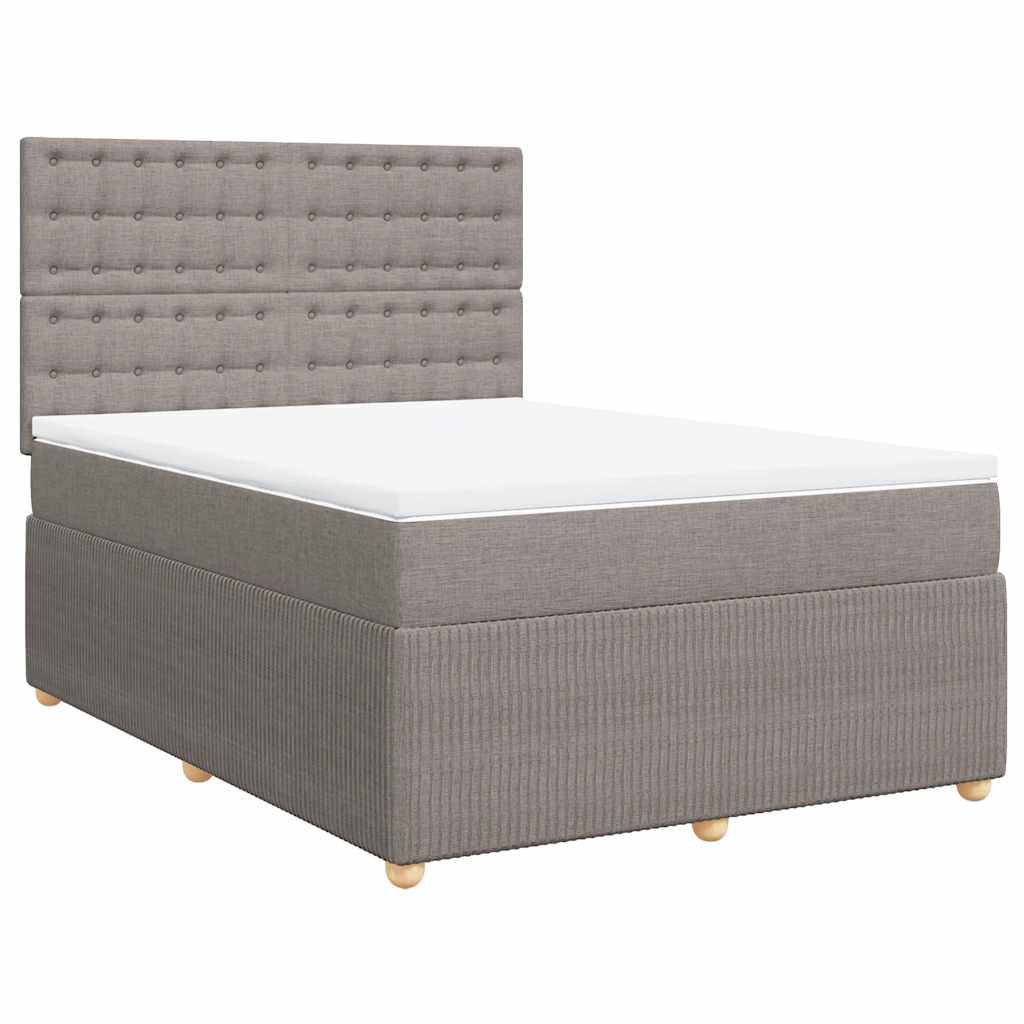 Κρεβάτι Boxspring με Στρώμα Taupe 140x190 εκ. Υφασμάτινο