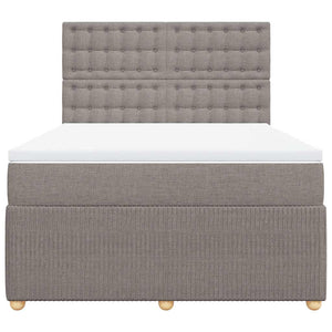 Κρεβάτι Boxspring με Στρώμα Taupe 140x190 εκ. Υφασμάτινο
