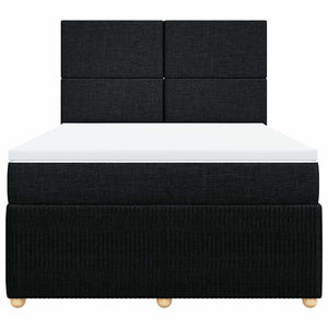 Κρεβάτι Boxspring με Στρώμα Μαύρο 140x200 εκ. Υφασμάτινο - Pakobazaar
