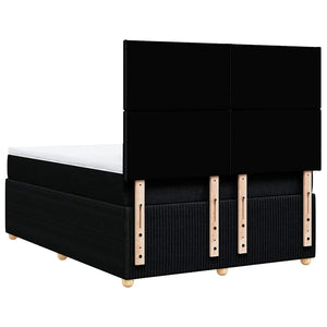 Κρεβάτι Boxspring με Στρώμα Μαύρο 140x200 εκ. Υφασμάτινο - Pakobazaar