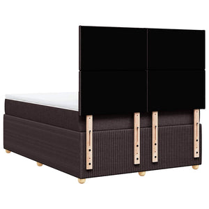 Κρεβάτι Boxspring με Στρώμα Σκούρο Καφέ 140x200 εκ Υφασμάτινο - Pakobazaar