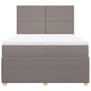 Κρεβάτι Boxspring με Στρώμα Taupe 140x200 εκ. Υφασμάτινο - Pakobazaar