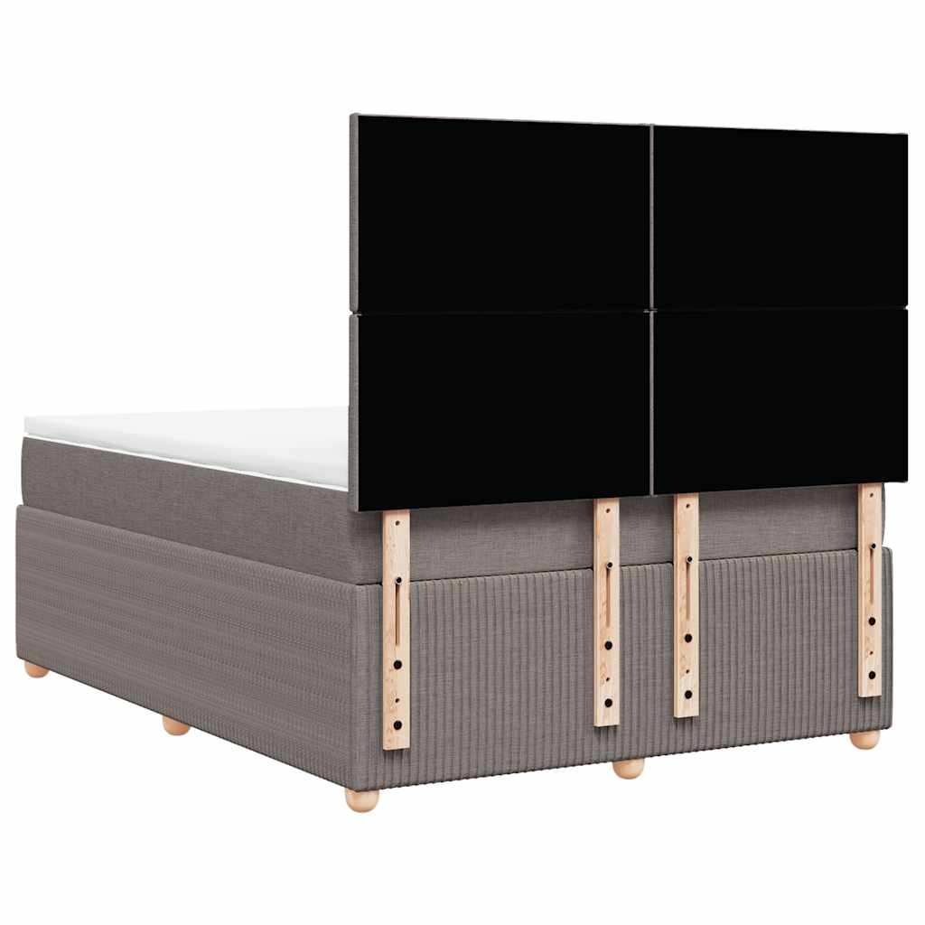 Κρεβάτι Boxspring με Στρώμα Taupe 140x200 εκ. Υφασμάτινο - Pakobazaar