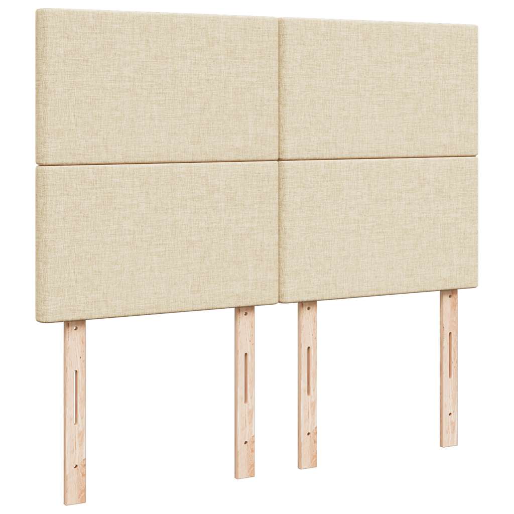 Κρεβάτι Boxspring με Στρώμα Κρεμ 140x200 εκ. Υφασμάτινο - Pakobazaar