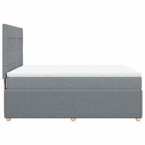 Κρεβάτι Boxspring με Στρώμα Ανοιχτό Γκρι 140x200 εκ. Υφασμάτινο - Pakobazaar