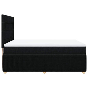 Κρεβάτι Boxspring με Στρώμα Μαύρο 140x200 εκ. Υφασμάτινο - Pakobazaar