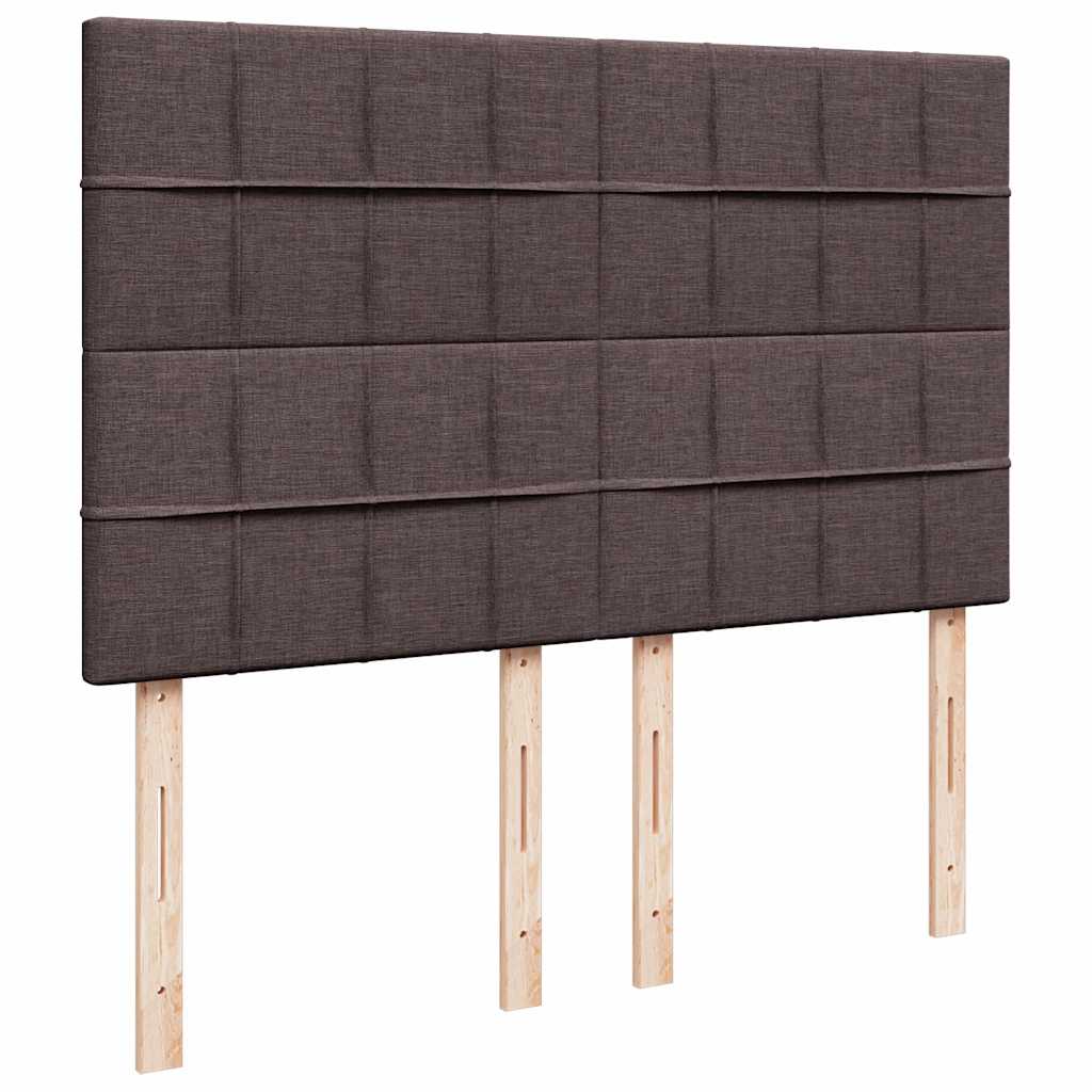 Κρεβάτι Boxspring με Στρώμα Σκούρο Καφέ 140x200 εκ Υφασμάτινο - Pakobazaar