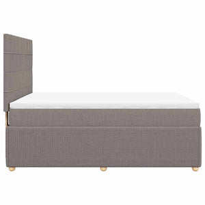 Κρεβάτι Boxspring με Στρώμα Taupe 140x200 εκ. Υφασμάτινο - Pakobazaar