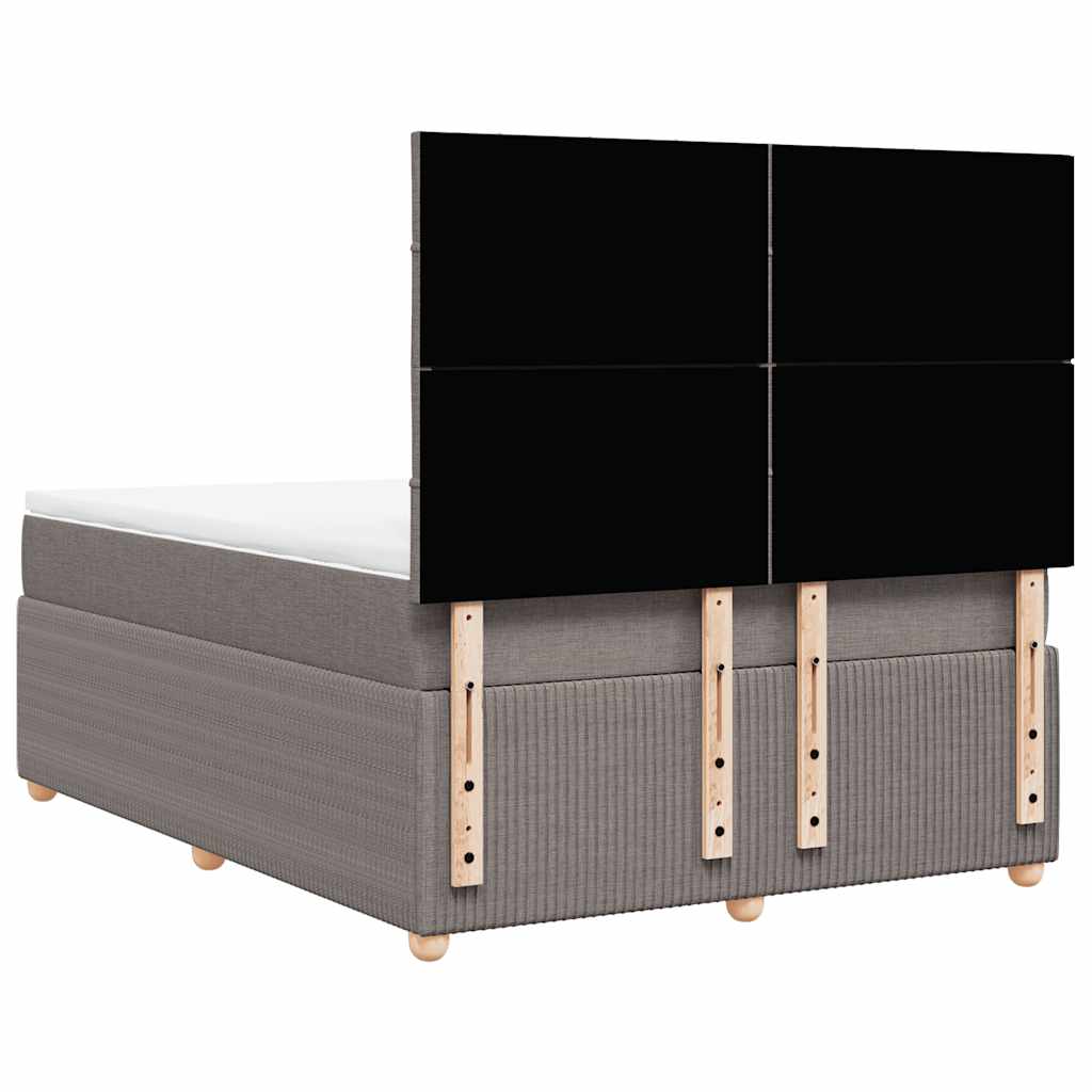 Κρεβάτι Boxspring με Στρώμα Taupe 140x200 εκ. Υφασμάτινο - Pakobazaar