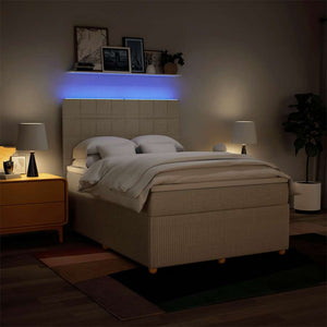 Κρεβάτι Boxspring με Στρώμα Κρεμ 140x200 εκ. Υφασμάτινο - Pakobazaar