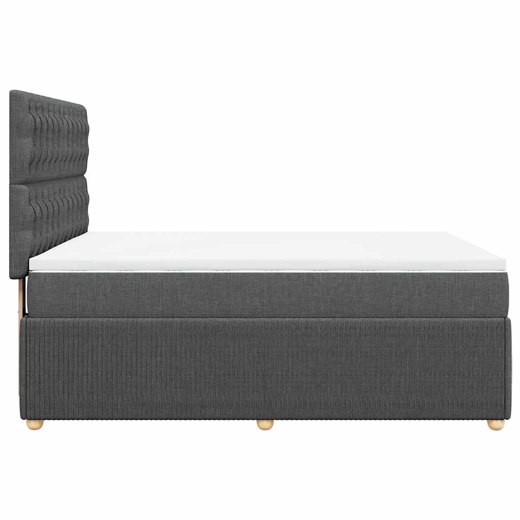 Κρεβάτι Boxspring με Στρώμα Σκούρο Γκρι 140x200 εκ Υφασμάτινο - Pakobazaar