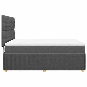 Κρεβάτι Boxspring με Στρώμα Σκούρο Γκρι 140x200 εκ Υφασμάτινο - Pakobazaar