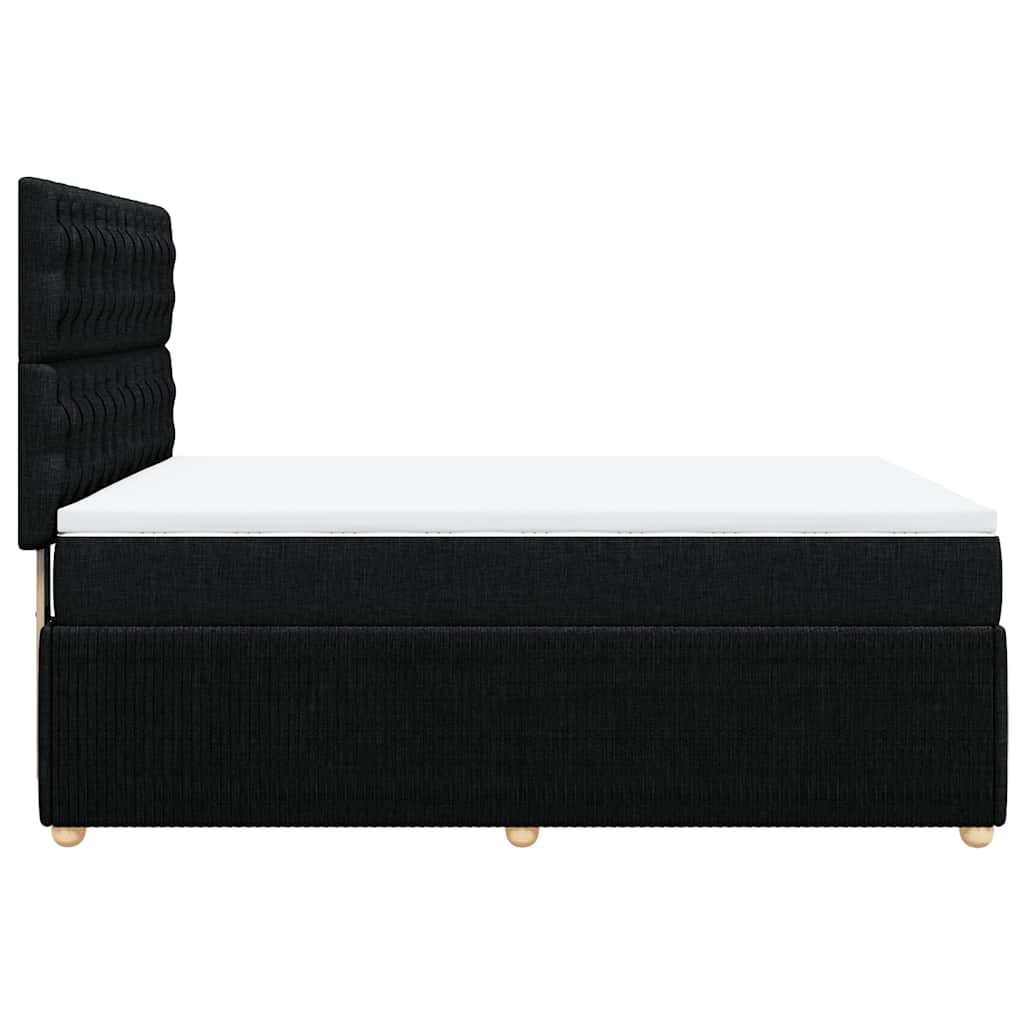 Κρεβάτι Boxspring με Στρώμα Μαύρο 140x200 εκ. Υφασμάτινο - Pakobazaar