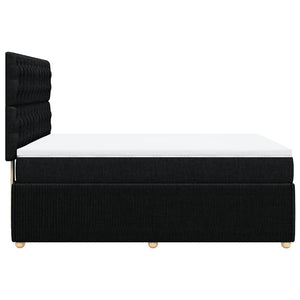 Κρεβάτι Boxspring με Στρώμα Μαύρο 140x200 εκ. Υφασμάτινο - Pakobazaar