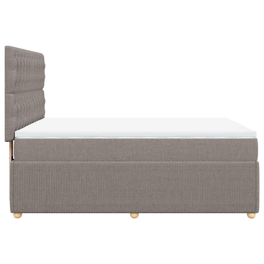 Κρεβάτι Boxspring με Στρώμα Taupe 140x200 εκ. Υφασμάτινο - Pakobazaar