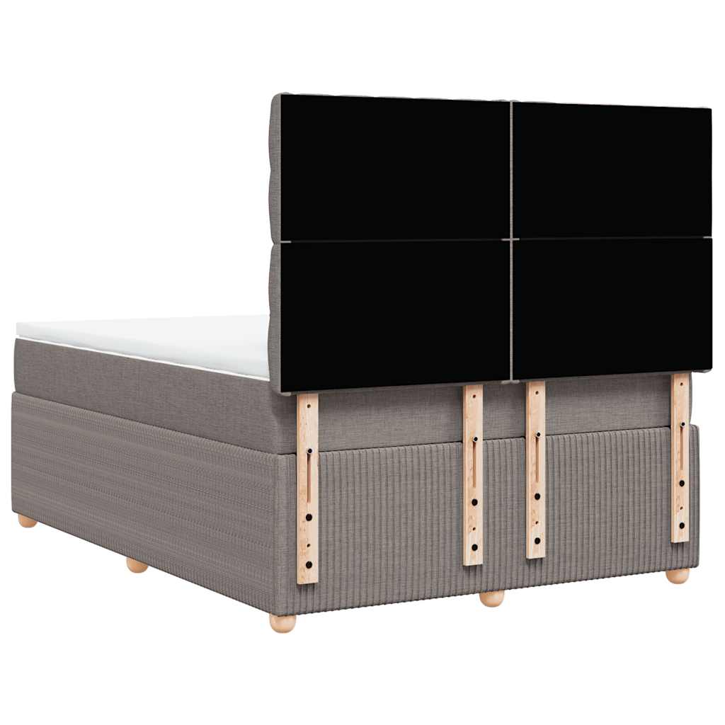 Κρεβάτι Boxspring με Στρώμα Taupe 140x200 εκ. Υφασμάτινο - Pakobazaar
