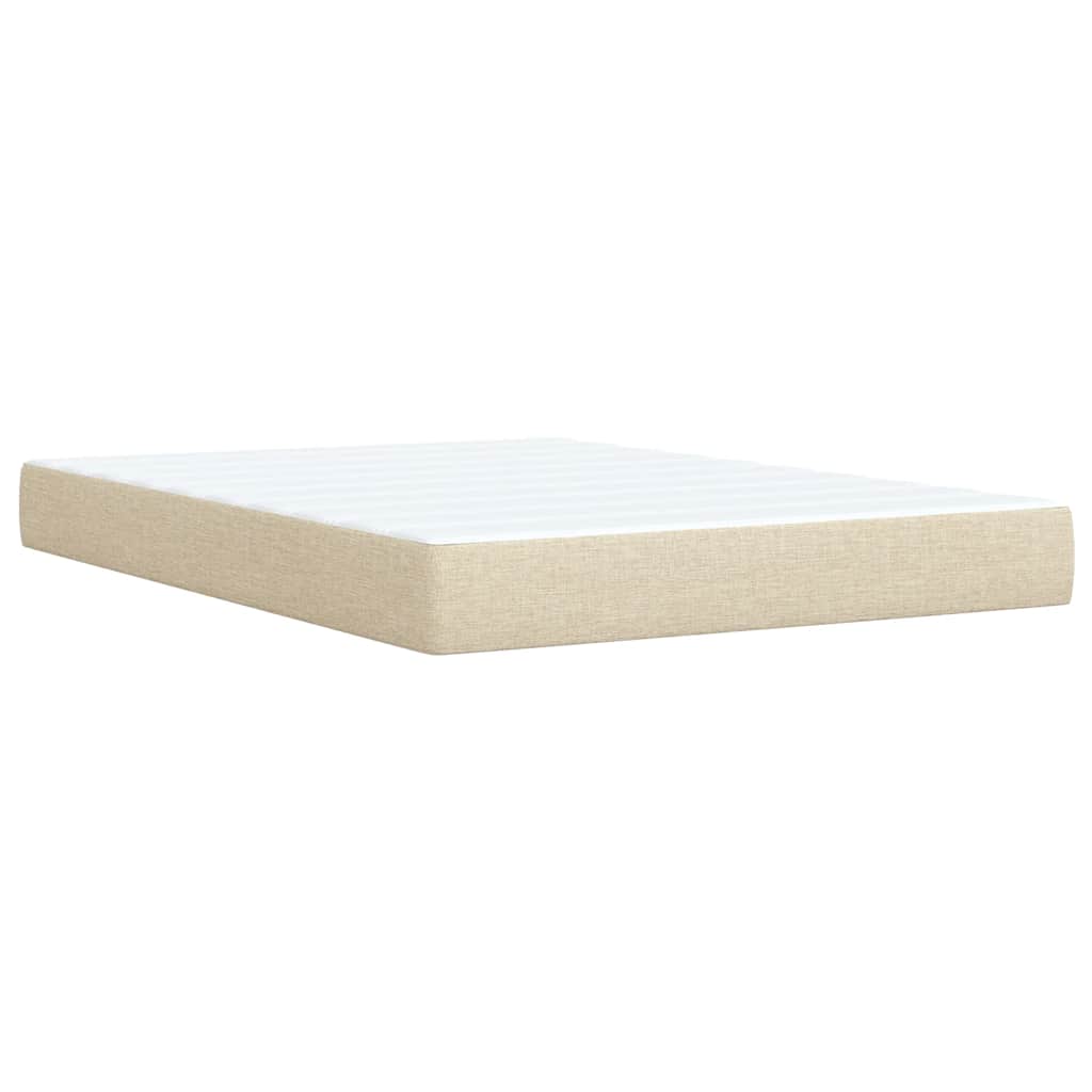 Κρεβάτι Boxspring με Στρώμα Κρεμ 140x200 εκ. Υφασμάτινο - Pakobazaar