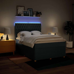 Κρεβάτι Boxspring με Στρώμα Μπλε 140x200 εκ. Υφασμάτινο - Pakobazaar