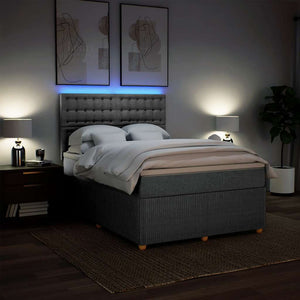 Κρεβάτι Boxspring με Στρώμα Ανοιχτό Γκρι 140x200 εκ. Υφασμάτινο - Pakobazaar