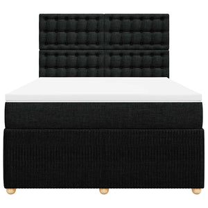 Κρεβάτι Boxspring με Στρώμα Μαύρο 140x200 εκ. Υφασμάτινο - Pakobazaar