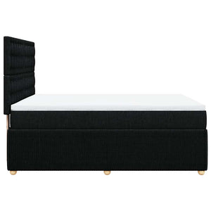 Κρεβάτι Boxspring με Στρώμα Μαύρο 140x200 εκ. Υφασμάτινο - Pakobazaar