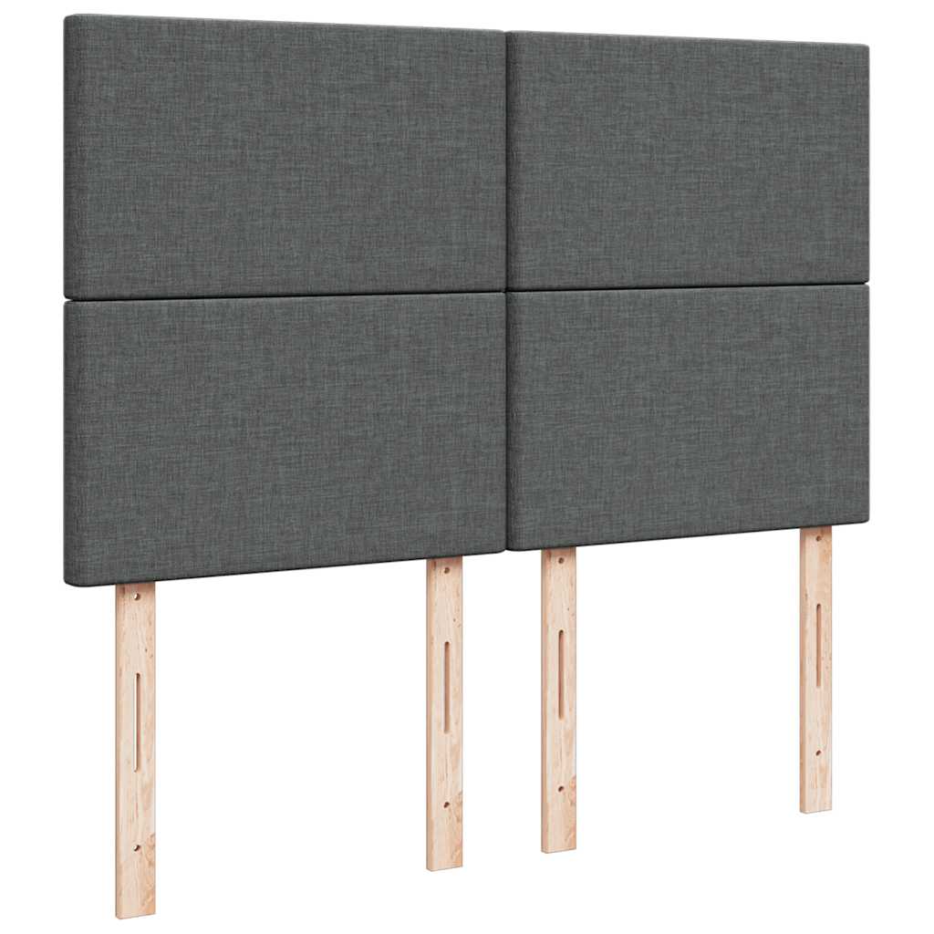 Κρεβάτι Boxspring με Στρώμα Σκούρο Γκρι 160x200 εκ Υφασμάτινο - Pakobazaar