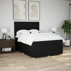 Κρεβάτι Boxspring με Στρώμα Μαύρο 160x200 εκ. Υφασμάτινο - Pakobazaar