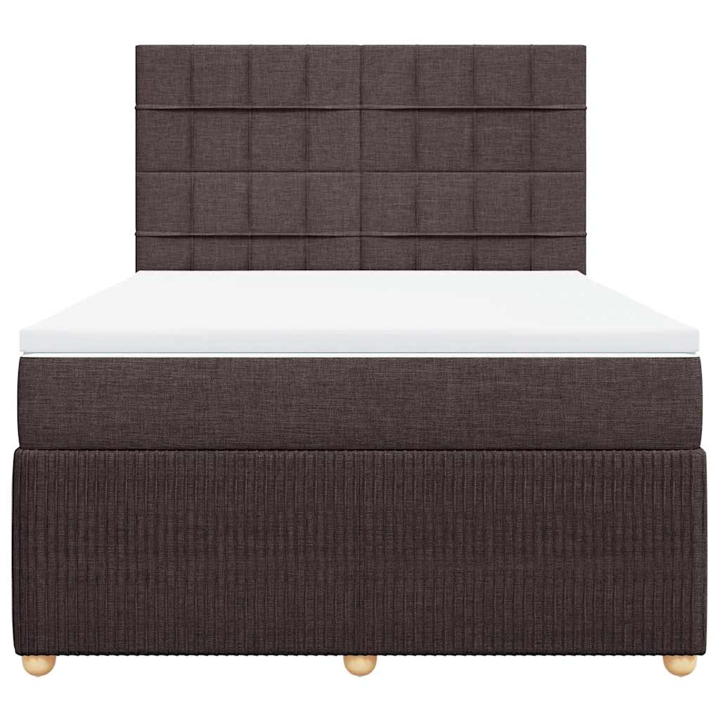 Κρεβάτι Boxspring με Στρώμα Σκούρο Καφέ 160x200 εκ Υφασμάτινο - Pakobazaar