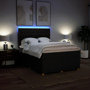 Κρεβάτι Boxspring με Στρώμα Μαύρο 160x200 εκ. Υφασμάτινο - Pakobazaar