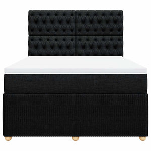 Κρεβάτι Boxspring με Στρώμα Μαύρο 160x200 εκ. Υφασμάτινο - Pakobazaar