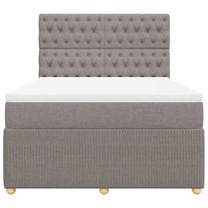 Κρεβάτι Boxspring με Στρώμα Taupe 160x200 εκ. Υφασμάτινο - Pakobazaar