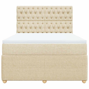 Κρεβάτι Boxspring με Στρώμα Κρεμ 160x200 εκ. Υφασμάτινο - Pakobazaar