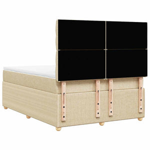 Κρεβάτι Boxspring με Στρώμα Κρεμ 160x200 εκ. Υφασμάτινο - Pakobazaar