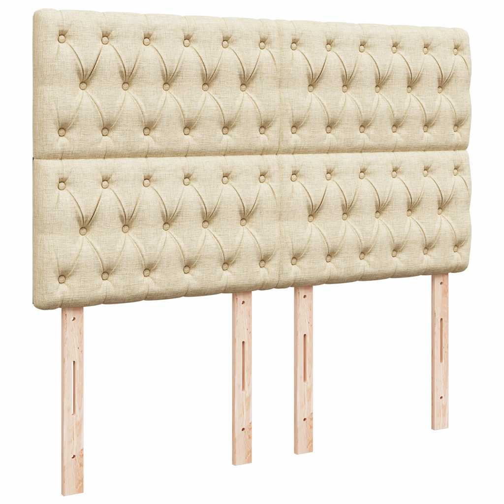 Κρεβάτι Boxspring με Στρώμα Κρεμ 160x200 εκ. Υφασμάτινο - Pakobazaar