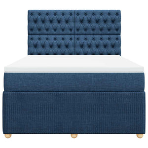 Κρεβάτι Boxspring με Στρώμα Μπλε 160x200 εκ. Υφασμάτινο - Pakobazaar