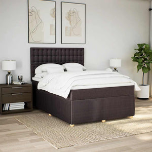 Κρεβάτι Boxspring με Στρώμα Σκούρο Καφέ 160x200 εκ Υφασμάτινο - Pakobazaar