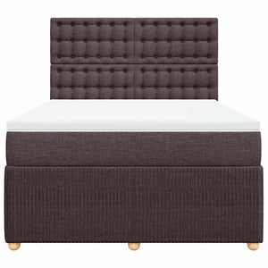 Κρεβάτι Boxspring με Στρώμα Σκούρο Καφέ 160x200 εκ Υφασμάτινο - Pakobazaar