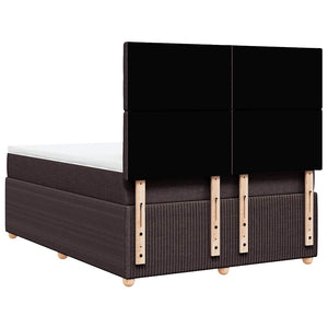 Κρεβάτι Boxspring με Στρώμα Σκούρο Καφέ 160x200 εκ Υφασμάτινο - Pakobazaar