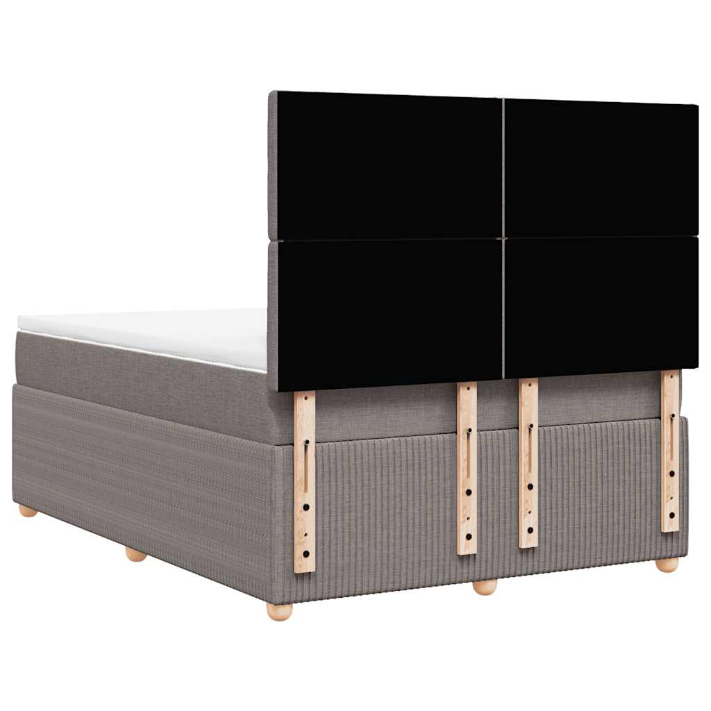 Κρεβάτι Boxspring με Στρώμα Taupe 160x200 εκ. Υφασμάτινο - Pakobazaar