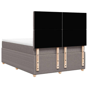 Κρεβάτι Boxspring με Στρώμα Taupe 160x200 εκ. Υφασμάτινο - Pakobazaar