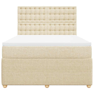 Κρεβάτι Boxspring με Στρώμα Κρεμ 160x200 εκ. Υφασμάτινο - Pakobazaar