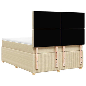 Κρεβάτι Boxspring με Στρώμα Κρεμ 160x200 εκ. Υφασμάτινο - Pakobazaar