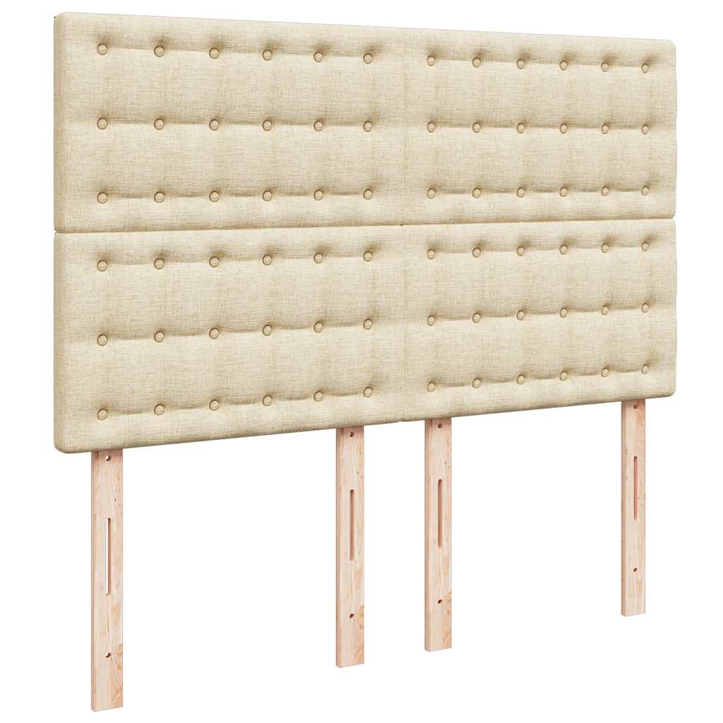 Κρεβάτι Boxspring με Στρώμα Κρεμ 160x200 εκ. Υφασμάτινο - Pakobazaar