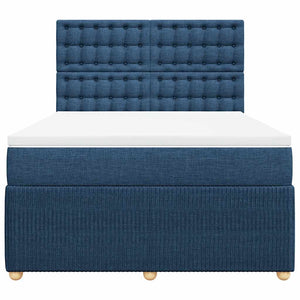 Κρεβάτι Boxspring με Στρώμα Μπλε 160x200 εκ. Υφασμάτινο - Pakobazaar