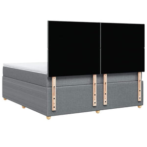 Κρεβάτι Boxspring με Στρώμα Ανοιχτό Γκρι 180x200 εκ. Υφασμάτινο - Pakobazaar